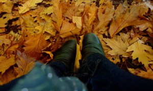 Feet in the leaves